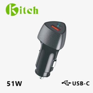 Chargeur voiture USB + USB-C 51W